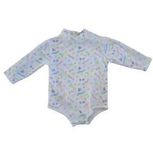 Vintage 1990s 2000s Y2K Miniwear pastel candy print mock neck bodysuit